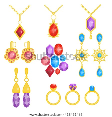 Fashion Jewelry Vector Set Collection Symbols Stock Vector 538645804 ...