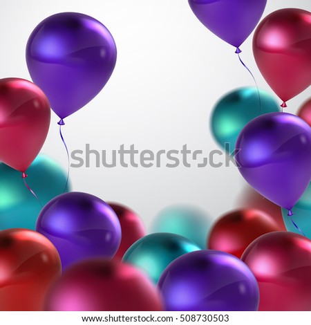 Blue Purple Balloons Stock Vector 156115331 - Shutterstock