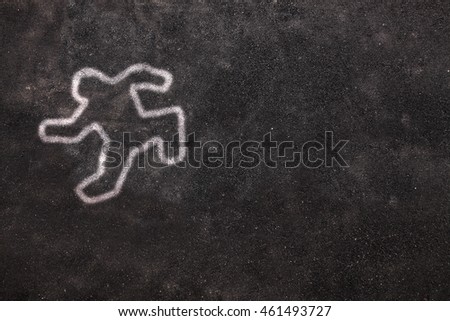 Crime Scene Chalk Tracing Man Footprints Stock Photo 524667034 ...