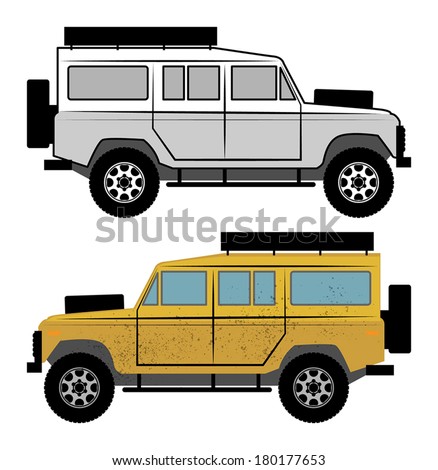 Classic Offroad Suv Car Vector Illustration Stock Vector 533614321 ...