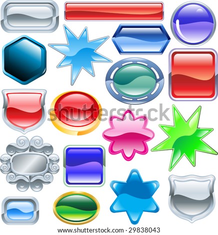 Game Background Buttons Resources Icons Set Stock Vector 187900865 ...