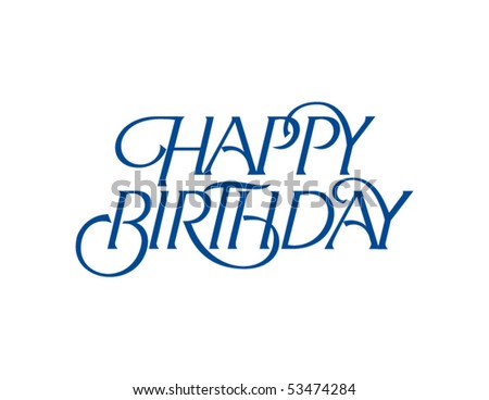 formal greeting in letter italian Stock Hand Happy Vector Lettering Vector Birthday