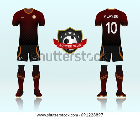 uniforme 3d mockup Stock Kit Football Jersey Soccer Set Vector Template