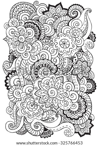 Henna Paisley Flowers Mehndi Tattoo Doodles Stock Vector 116481802 ...