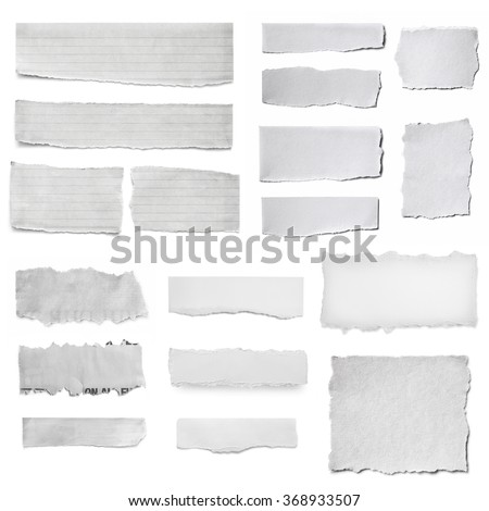 Collection White Paper Tears Isolated On Stock Photo 120444349 ...