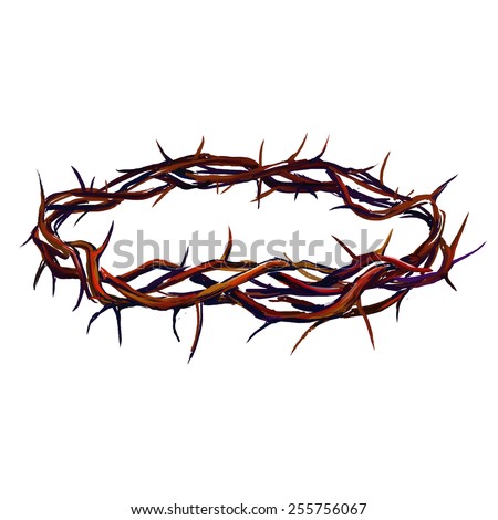 Crown Thorns Religious Symbol Hand Drawn Stock Vector 374136364