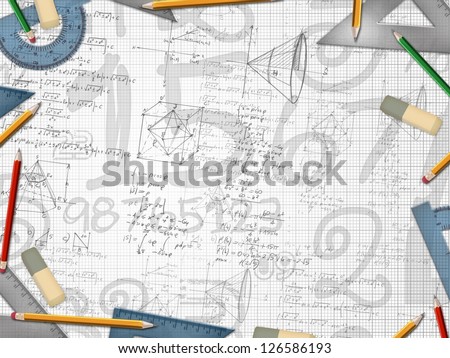 math school design background illustration - stock photo