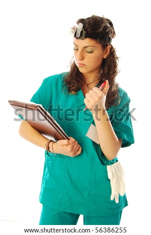 Doctor Prescribes Care Daily Preschool Age Wearing Eyeglasses Stock Photo