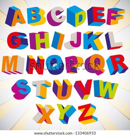 Bright Funny Font Design Alphabet Vector Stock Vector 29125795 ...