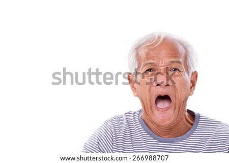 Portrait Surprised Old Woman Who Staring Stock Photo 134922944 ...