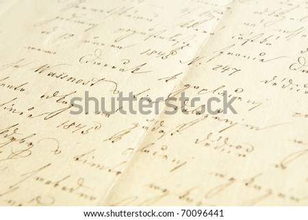 Oldfashioned Script Writing Sheet Art Paper Stock Photo 31835605 ...