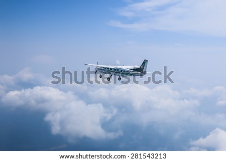 sky rayong cloudy airplane kaset rainmaking caravan bureau cessna thailand mar royal shutterstock agricultural 1918 tapao aviation airport