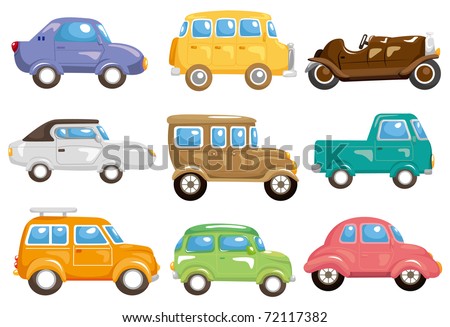 Doodle Cartoon Car Icon Set Stock Vector 80969164 - Shutterstock