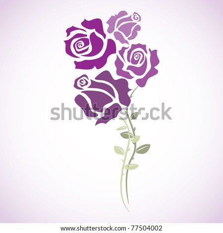 Four Red Roses Sketch Illustration Stock Vector 77752336 - Shutterstock