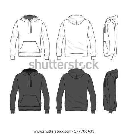 Download Vector Mens Hooded Sweatshirt Zipper Back Stock Vector ...