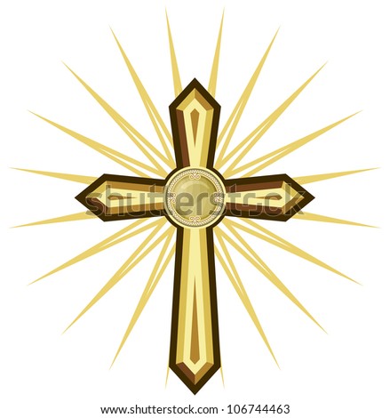 Golden Cross Stock Vector 107310692 - Shutterstock