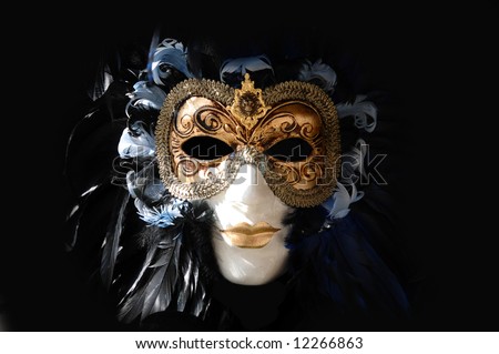 Venetian Masks On Black Background Stock Photo 19540213 - Shutterstock