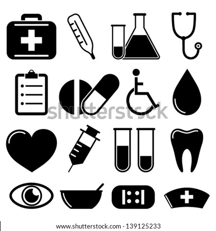 Medical Icons White Background No1 Stock Vector 126926873 - Shutterstock