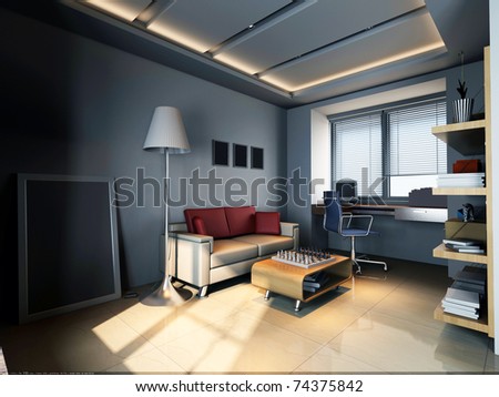 Beautiful Modern Office Manager Interior Design Stock Illustration