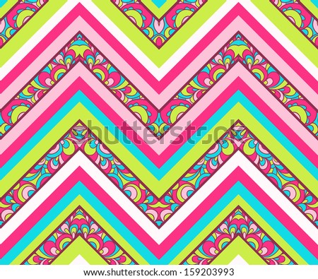 Colorful Aztec Pattern Seamless Vector Background Stock 
