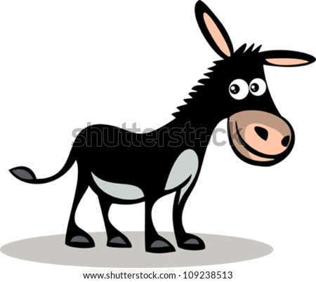 Happy donkey - stock vector