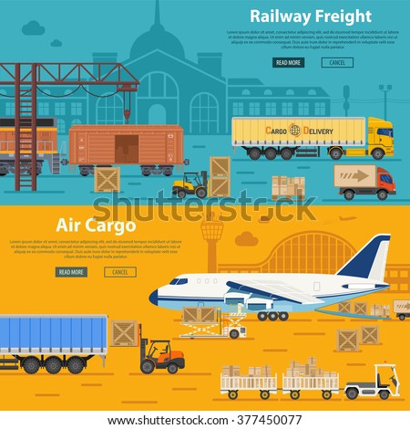 Logistic Maritime Shipping Air Cargo Transportation Stock Vector ...