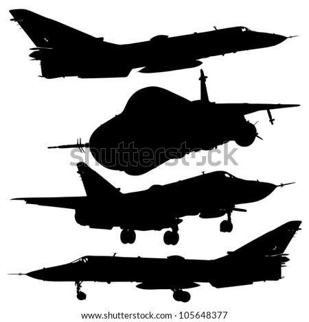 Aircraft Carrier High Detailed Silhouettes Set2 Stock Vector 127244525 ...