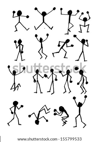 Stylized Contours People Movement Part 1 Stock Vector 34930621 ...