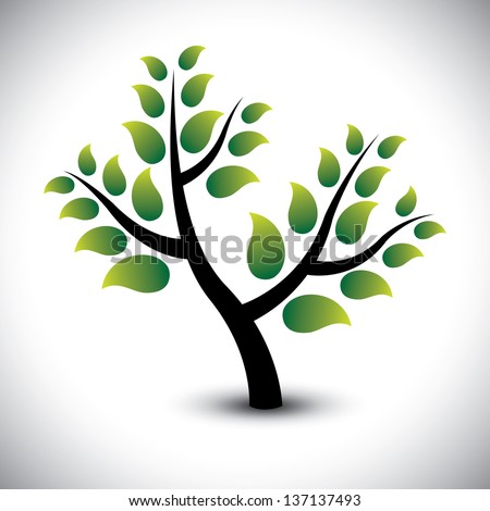 Abstract Beautiful Evergreen Tree Garden Vector Stock Vector 137137493