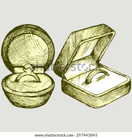 Sketch Pencil Wedding Rings Stock Vector 107261126 - Shutterstock