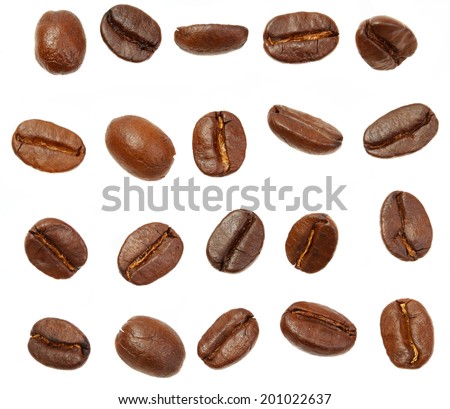 Coffee Beans Isolated On White Background Stock Photo 125121428 ...