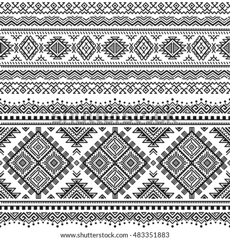 Geometric Ethnic Pattern Embroidery Design Background Stock Vector ...