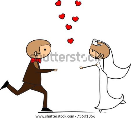 Wedding Cartoon Bride Groom Stock Vector 78020839 - Shutterstock