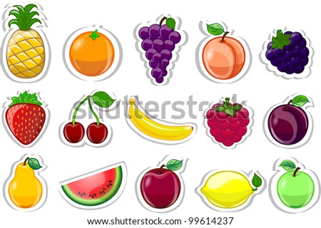 Cartoon Fruits Vegetables Stock Vector 117746314 - Shutterstock