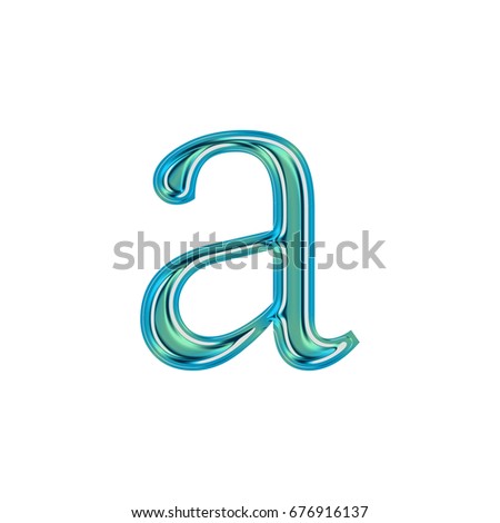 Shiny Metallic Blue Green Uppercase Capital Stock Illustration ...