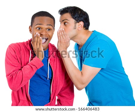 Closeup Portrait Guy Whispering Into Mans Stock Photo 169013501 ...