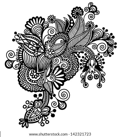 Original Hand Draw Line Art Ornate Stock Vector 124146133 - Shutterstock
