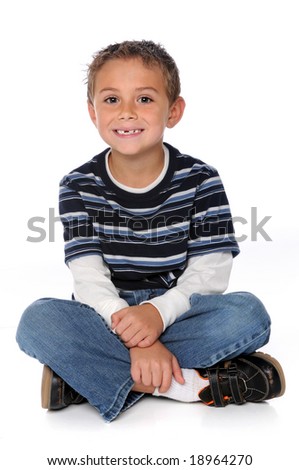 Portrait Young Boy Standing Arms Crossed Stock Photo 57758221 ...