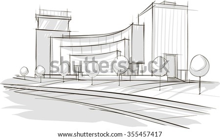 Modern Architecture Sketches architectural sketch idea drawing city stock vector 150608144 Modern Architecture Sketches architectural sketch idea drawing city stock vector 150608144