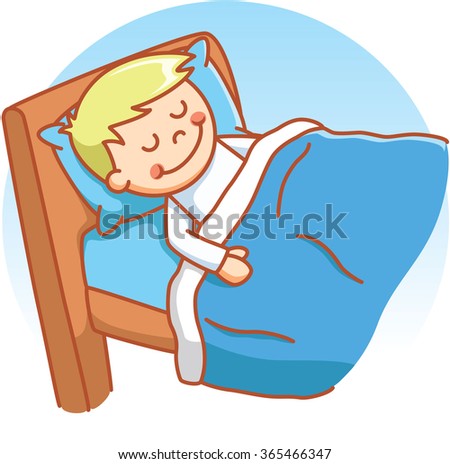 Cartoon Little Boy Sleeping On Pillow Stock Vector 75328144 - Shutterstock