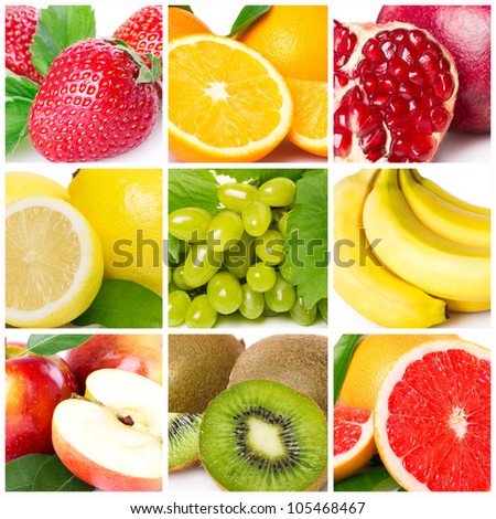 collection of fresh fruits - stock photo