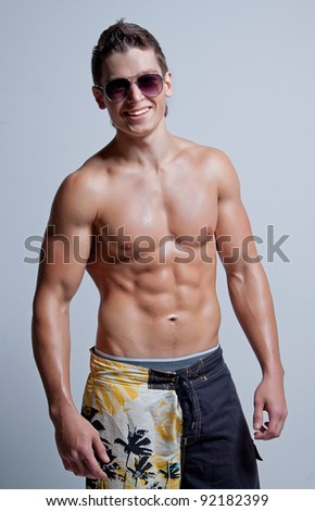 Muscular Young Naked Sexy Boy Leaned Stock Photo 92182405 - Shutterstock