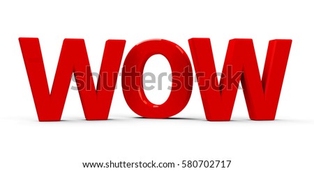 Word Wow Big Red 3d Letters Stock Illustration 119597740 - Shutterstock