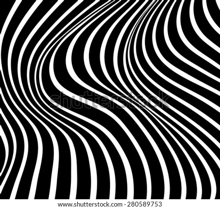 Black White Stripes Projection On 3d Stock Illustration 