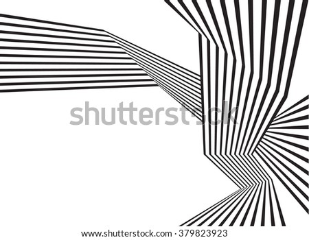 Black White Mobious Wave Stripe Optical Stock Vector 