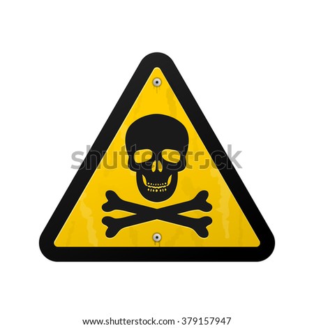 Vector Danger Sign Skull Symbol Stock Vector 97201652 - Shutterstock