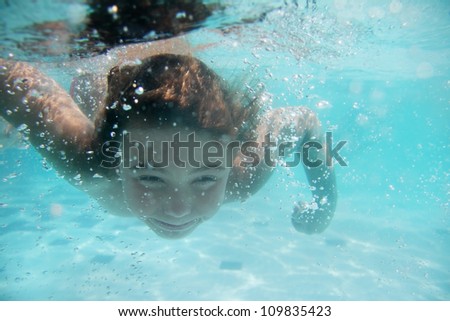 Child Swimming Underwater Sea Pool Stock Photo 108984020 - Shutterstock