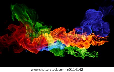 Color Fire Red Blue Green Flames Stock Illustration 72066304 - Shutterstock