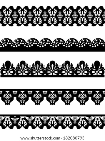 Elegant Crochet Lace Classic Frame Strips Stock Vector 77195134 ...