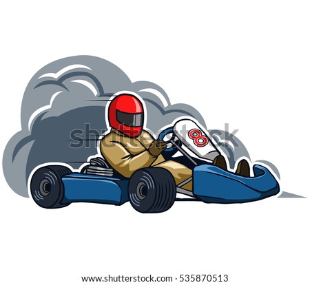 Bad Cartoon Wolf Racing Red Kart Stock Illustration 23349994 - Shutterstock